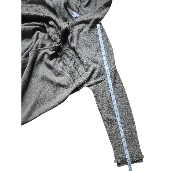 J. Jill Boho Hooded Cardigan Womens 1X Moss Green Fringe Lagenlook Textured - Picture 8 of 8